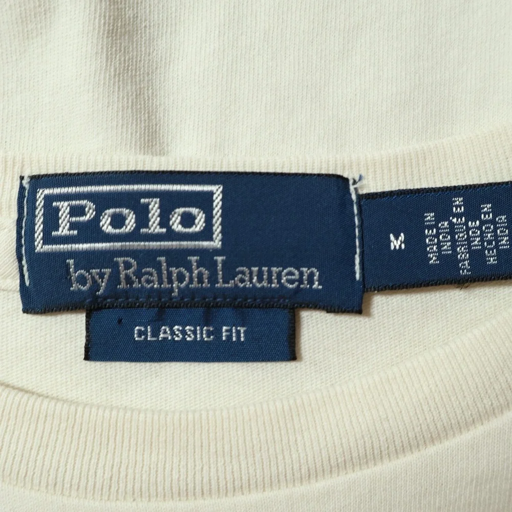 Polo Ralph Lauren Surfing Graphic T-Shirt Mens M Off White Long Beach $55 NWOT